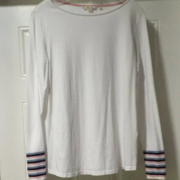 Boden long sleeve t-shirt with striped cuffs  Size M - Picture 2 of 7